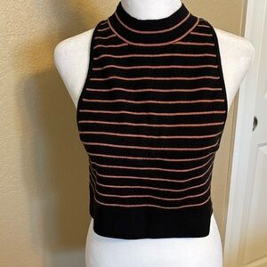 Victoria's Secret Black and Pink Striped Tank Top‎